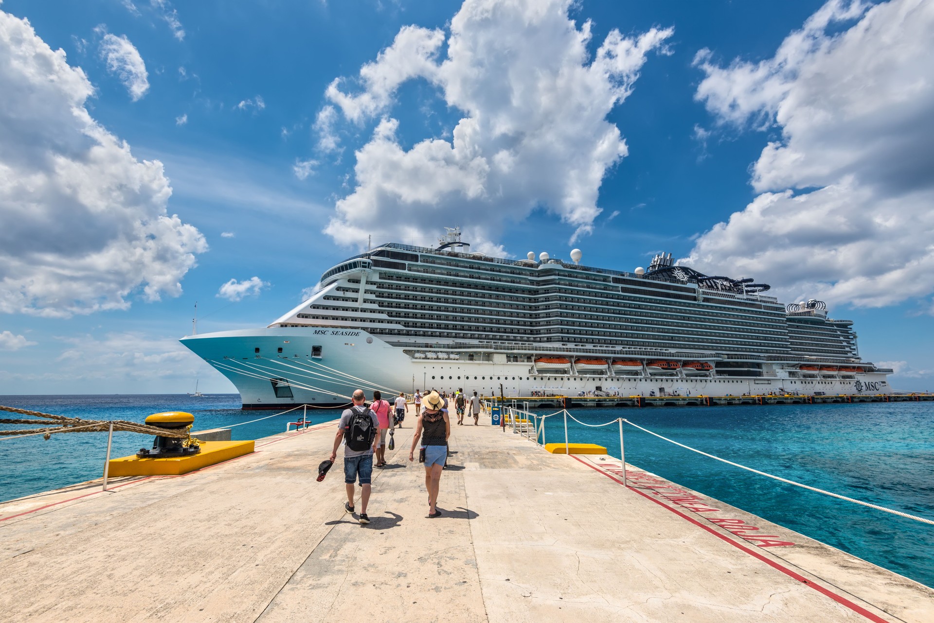 Cruise Ship MSC Seaside at Cozumel island, Mexico